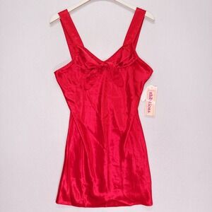 Vintage Inhibitions Womens Red Satin Bow Chemise Nightgown Sleepwear Medium NWT